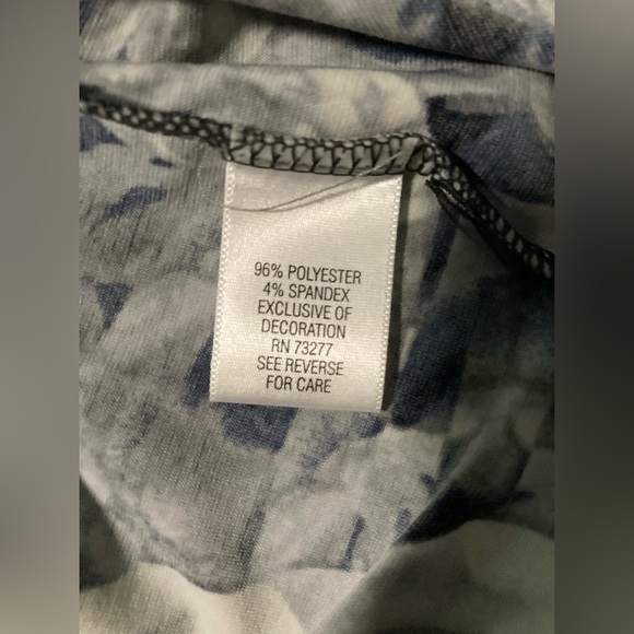 Simply Vera womens Dress Grey Floral Mini Polyester Long Sleeve adjustable waist - Picture 8 of 9